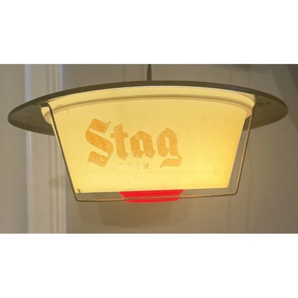 Vintage Stag Beer Hanging Light Lamp D.P. Products St Louis Advertising Works
